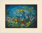 Title: The orchard | Date: 2002 | Technique: etching, hardground, aquatint, burnishing, colour roll and inked a-la-poupee, printed in colour, from two copper plates
