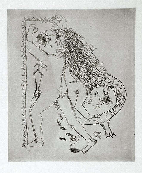 Artist: b'BOYD, Arthur' | Title: b'Mad woman.' | Date: 1970 | Technique: b'etching, printed in black ink, from one plate' | Copyright: b'Reproduced with permission of Bundanon Trust' Artist: b'BOYD, Arthur' | Title: b'Mad woman.' | Date: 1970 | Technique: b'etching, printed in black ink, from one plate' | Copyright: b'Reproduced with permission of Bundanon Trust'