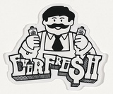 Title: EVERFRESH sticker | Technique: screenprint, printed in black and white ink, from two stencils
