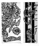 Artist: b'HANRAHAN, Barbara' | Title: b'The race' | Date: 1974 | Technique: b'etching, printed in black ink with plate-tone comprising images from three plates'