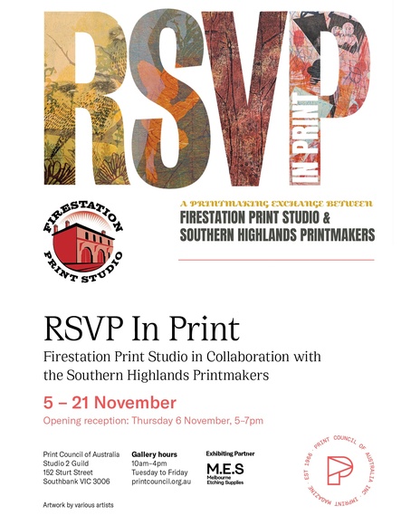RSVP in print: Firestation Print Studio in collaboration with Southern Highlands Printmakers.
