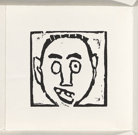Title: b'I am [page 4]' | Date: 2000 | Technique: b'linocut, printed in black ink, from one block'