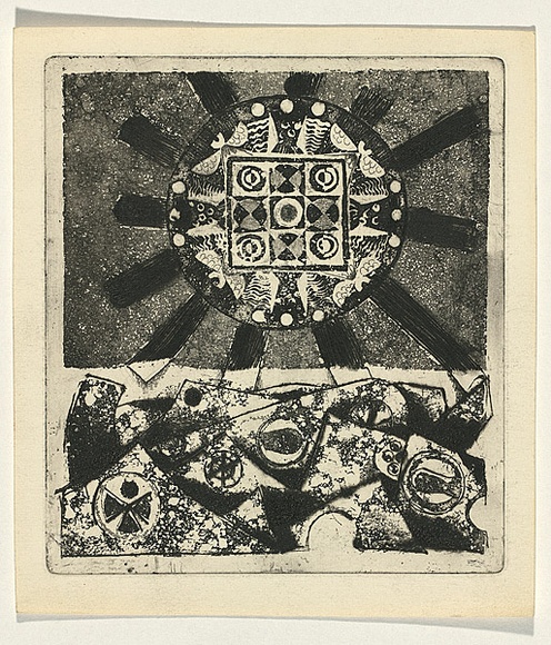 Title: b'Panel for the seven days of creation 3' | Date: c.1965 | Technique: b'etching and aquatint, printed in black ink, from one plate' Title: b'Panel for the seven days of creation 3' | Date: c.1965 | Technique: b'etching and aquatint, printed in black ink, from one plate'