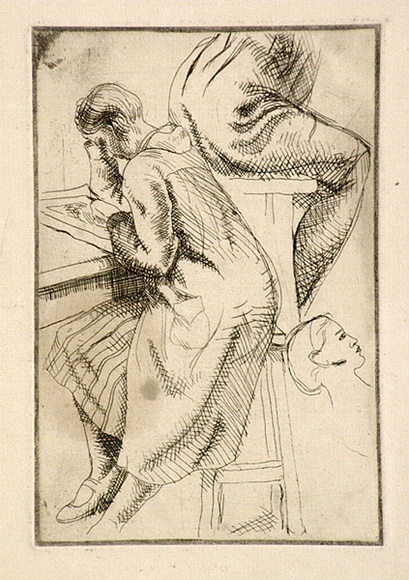 Artist: b'Huntley, Isabel.' | Title: b'Women working' | Date: 1929 | Technique: b'etching, printed in warm black ink, from one plate' | Copyright: b'\xc2\xa9 Estate of Isabel Huntley, Douglas Huntley' Artist: b'Huntley, Isabel.' | Title: b'Women working' | Date: 1929 | Technique: b'etching, printed in warm black ink, from one plate' | Copyright: b'\xc2\xa9 Estate of Isabel Huntley, Douglas Huntley'