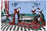 Artist: b'Jill Posters.' | Title: bPostcard: Gloria's green room | Date: 1983-87 | Technique: b'screenprint, printed in colour, from four stencils'