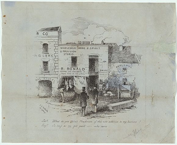 Artist: b'RAFFAELLO, J. G.' | Title: b'Secretary: What do you think Henderson of this new addition to my business?' | Date: 1835 | Technique: b'lithograph, printed in black ink, from one stone' Artist: b'RAFFAELLO, J. G.' | Title: b'Secretary: What do you think Henderson of this new addition to my business?' | Date: 1835 | Technique: b'lithograph, printed in black ink, from one stone'