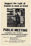 Artist: WOLLONGONG WOMEN | Title: Support the right for women to Work at AI & S | Date: 1980 | Technique: screenprint, printed in black ink, from one stencil