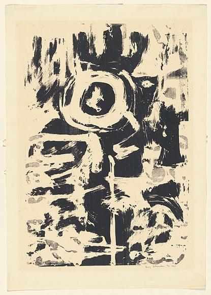Artist: b'Salkauskas, Henry.' | Title: b'Winter landscape' | Date: 1961 | Technique: b'screenprint, printed in black ink, from one screen' | Copyright: b'\xc2\xa9 Eva Kubbos' Artist: b'Salkauskas, Henry.' | Title: b'Winter landscape' | Date: 1961 | Technique: b'screenprint, printed in black ink, from one screen' | Copyright: b'\xc2\xa9 Eva Kubbos'