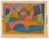 Title: The red bridge | Date: c. 1955 | Technique: screenprint, printed in colour, from multiple stencils
