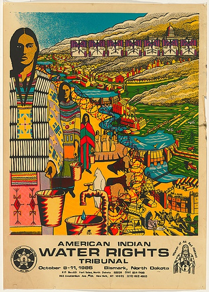 Title: b'American Indian water rights tribunal' | Date: 1986 | Technique: b'screenprint, printed in colour, from multiple stencils' Title: b'American Indian water rights tribunal' | Date: 1986 | Technique: b'screenprint, printed in colour, from multiple stencils'