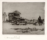 Artist: b'Bull, Norma C.' | Title: b'Farm life.' | Date: c.1933 | Technique: b'etching and aquatint, printed in black ink, from one plate'