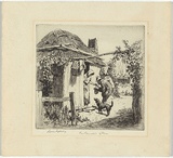 Artist: LINDSAY, Lionel | Title: The pannikin of flour | Date: 1924 | Technique: etching, printed in black ink with plate-tone, from one plate | Copyright: Courtesy of the National Library of Australia