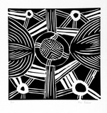 Artist: b'Baker, Alec.' | Title: b'not titled' | Date: 1988 | Technique: b'linocut, printed in black ink, from one block'