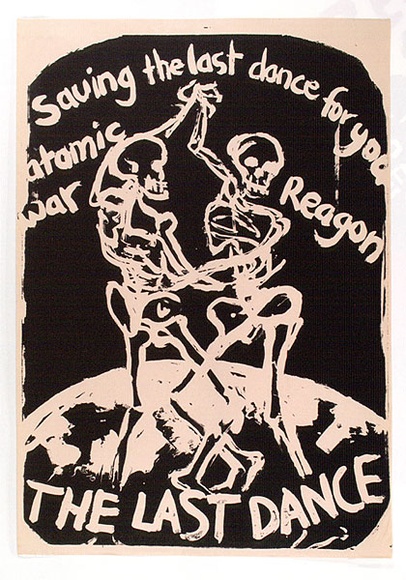 Artist: b'Gibb, Viva Jillian.' | Title: b'Saving the last dance for you' | Date: 1984 | Technique: b'screenprint, printed in black ink, from one stencil' Artist: b'Gibb, Viva Jillian.' | Title: b'Saving the last dance for you' | Date: 1984 | Technique: b'screenprint, printed in black ink, from one stencil'