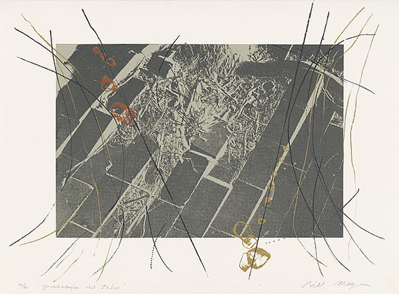 Artist: b'MEYER, Bill' | Title: b'Yerushalayim Shel Zahav [Jerusalem of gold].' | Date: 1981 | Technique: b'screenprint, printed in five colours, from four screens' | Copyright: b'\xc2\xa9 Bill Meyer'