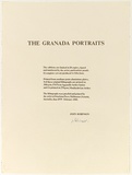 Title: The Granada portraits [colophon] | Date: June 1979- February 1980 | Technique: lithograph, printed in brown ink, from one aluminium plate