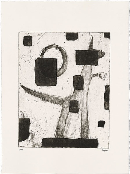 Artist: b'Kelly, John.' | Title: b'Shadow' | Date: 2002 | Technique: b'etching and aquatint, printed in black ink, from one plate' | Copyright: b'\xc2\xa9 John Kelly. Licensed by VISCOPY, Australia.' Artist: b'Kelly, John.' | Title: b'Shadow' | Date: 2002 | Technique: b'etching and aquatint, printed in black ink, from one plate' | Copyright: b'\xc2\xa9 John Kelly. Licensed by VISCOPY, Australia.'