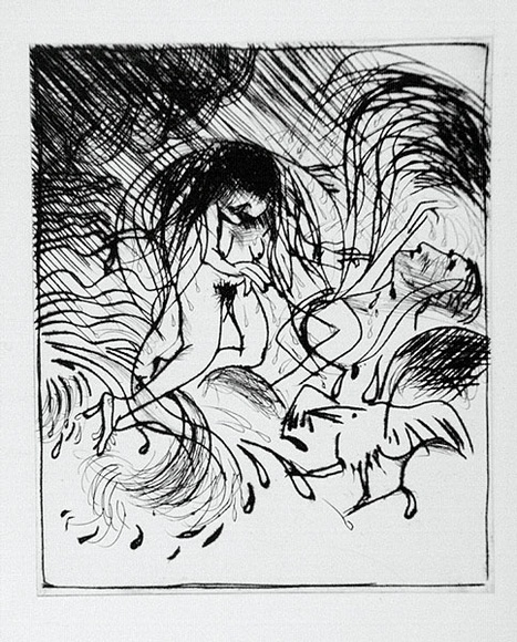 Artist: b'BOYD, Arthur' | Title: b'Jonah with the seagull.' | Date: 1972-73 | Technique: b'etching, printed in black ink, from one plate' | Copyright: b'Reproduced with permission of Bundanon Trust' Artist: b'BOYD, Arthur' | Title: b'Jonah with the seagull.' | Date: 1972-73 | Technique: b'etching, printed in black ink, from one plate' | Copyright: b'Reproduced with permission of Bundanon Trust'