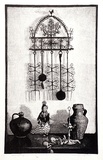Artist: LINDSAY, Lionel | Title: Spanish still life | Date: 1936 | Technique: wood-engraving, printed in black ink, from one block | Copyright: Courtesy of the National Library of Australia