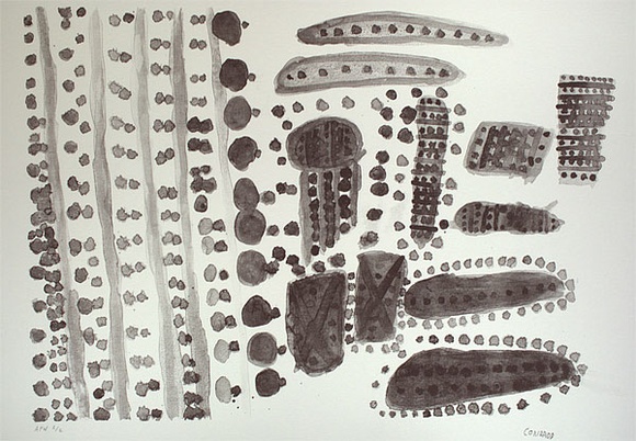 Artist: b'Tipungwuti, Conrad.' | Title: b'Yinkiti (food)' | Date: 2001, January | Technique: b'lithograph, printed in black ink, from one aluminium plate' | Copyright: b'\xc2\xa9 Conrad Tipungwuti, Jilamara Arts and Craft'