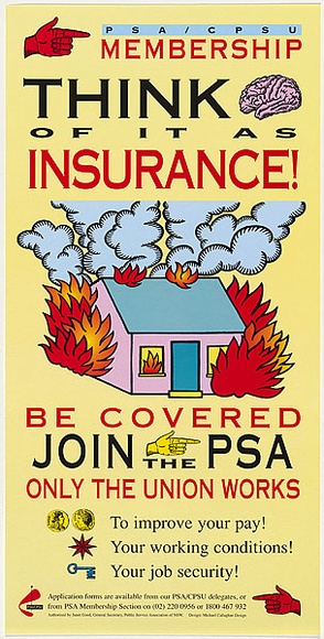 Title: b'Think of it as insurance!' | Date: 1995 | Technique: b'offset-lithograph, printed in colour, from multiple plates'