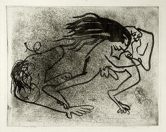 Artist: b'BOYD, Arthur' | Title: b'Nebuchadnezzar pursued by a beast.' | Date: (1968-69) | Technique: b'etching, printed in black ink, from one plate' | Copyright: b'Reproduced with permission of Bundanon Trust' Artist: b'BOYD, Arthur' | Title: b'Nebuchadnezzar pursued by a beast.' | Date: (1968-69) | Technique: b'etching, printed in black ink, from one plate' | Copyright: b'Reproduced with permission of Bundanon Trust'