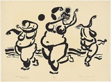 Title: Sunset dance | Date: 1968 | Technique: linocut, printed in black ink, from one block