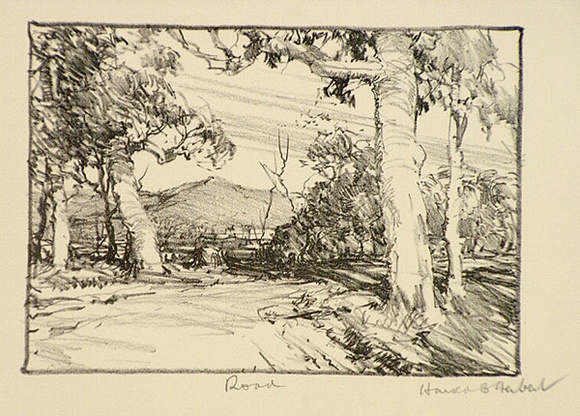 Artist: b'Herbert, Harold.' | Title: b'Road' | Date: c.1931 | Technique: b'lithograph, printed in black ink, from one stone' Artist: b'Herbert, Harold.' | Title: b'Road' | Date: c.1931 | Technique: b'lithograph, printed in black ink, from one stone'