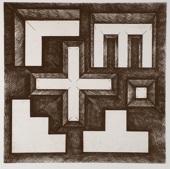 Artist: b'Makigawa, Akio.' | Title: b'Study of recollection of memory II' | Date: 1998, October | Technique: b'etching, printed in black ink, from one plate with embossing' Artist: b'Makigawa, Akio.' | Title: b'Study of recollection of memory II' | Date: 1998, October | Technique: b'etching, printed in black ink, from one plate with embossing'
