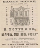 Artist: Calvert, Samuel. | Title: Eagle House: R. Potts & Co. Drapery, millinery, hosiery. Melbourne