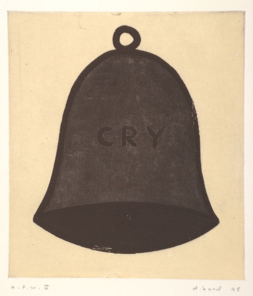 Artist: b'Band, David.' | Title: b'(Bell)' | Date: 1995, September - October | Technique: b'etching, lift-ground and aquatint, viscosity printed in colour, from two plates' Artist: b'Band, David.' | Title: b'(Bell)' | Date: 1995, September - October | Technique: b'etching, lift-ground and aquatint, viscosity printed in colour, from two plates'
