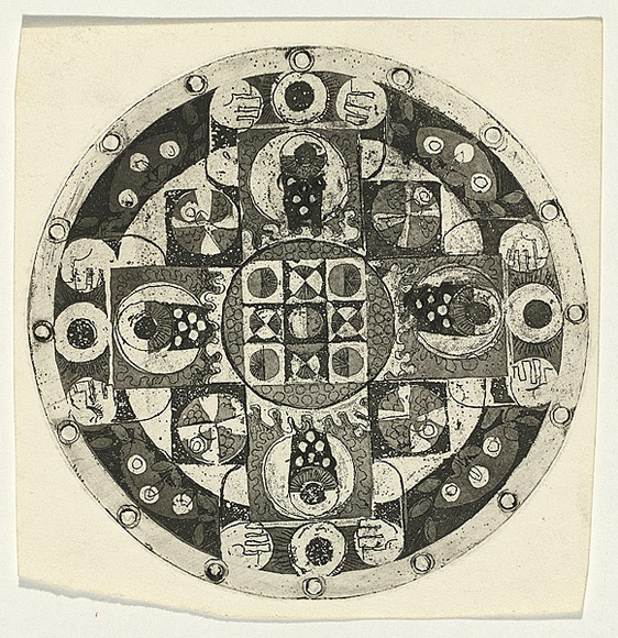 Title: b'Panel for the seven days of creation 14' | Date: c.1965 | Technique: b'etching and aquatint, printed in black ink, from one plate' Title: b'Panel for the seven days of creation 14' | Date: c.1965 | Technique: b'etching and aquatint, printed in black ink, from one plate'
