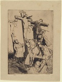 Artist: LINDSAY, Lionel | Title: The martyrdom of Belgium. | Date: 1914 | Technique: etching, printed in brown ink, from one plate | Copyright: Courtesy of the National Library of Australia