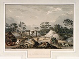Artist: Angas, George French. | Title: The Kapunda copper mine. | Date: 1846-47 | Technique: lithograph, printed in colour, from multiple stones; varnish highlights by brush