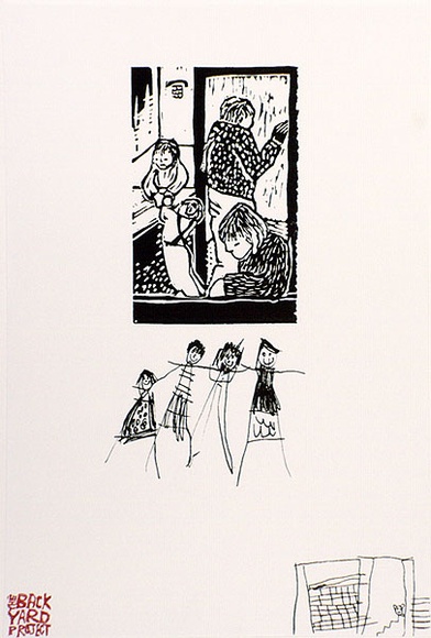 Artist: b'Sparke, Franki.' | Title: b'The Backyard Project.' | Date: 1989 | Technique: b'screenprint'