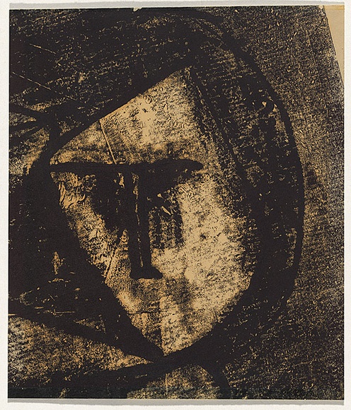 Artist: b'Kriegel, Adam.' | Title: b'Two heads (b)' | Date: 1950s | Technique: b'monotype, printed in black ink, from one plate' Artist: b'Kriegel, Adam.' | Title: b'Two heads (b)' | Date: 1950s | Technique: b'monotype, printed in black ink, from one plate'