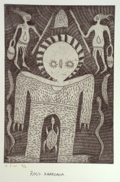 Artist: b'KARADADA, Ross' | Title: b'not titled #1.' | Date: 2000, October | Technique: b'etching, printd in black ink, from one plate' Artist: b'KARADADA, Ross' | Title: b'not titled #1.' | Date: 2000, October | Technique: b'etching, printd in black ink, from one plate'