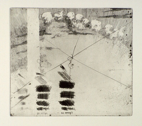 Artist: b'FEINT, Adrian' | Title: b'Test plate with etching experiments.' | Copyright: b'Courtesy the Estate of Adrian Feint' Artist: b'FEINT, Adrian' | Title: b'Test plate with etching experiments.' | Copyright: b'Courtesy the Estate of Adrian Feint'