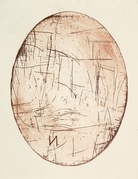 Artist: b'Nixon, John.' | Title: b'not titled' | Date: 1985 | Technique: b'etching, printed in red-brown ink with plate-tone, from one plate' Artist: b'Nixon, John.' | Title: b'not titled' | Date: 1985 | Technique: b'etching, printed in red-brown ink with plate-tone, from one plate'
