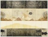 Title: Search-light | Date: 2004 | Technique: linocut, printed in colour, from multiple blocks