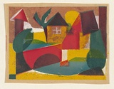 Title: b'The red bridge' | Date: c. 1955 | Technique: b'screenprint, printed in colour, from multiple stencils'