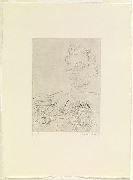 Artist: b'PARR, Mike' | Title: b'Hybridia 8' | Date: 1989 | Technique: b'drypoint, printed in black ink, from one copper plate'