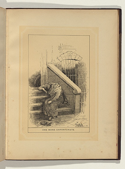Artist: b'Whitelocke, Nelson P.' | Title: b'One more unfortunate.' | Date: 1885 | Technique: b'lithograph, printed in colour, from two stones' Artist: b'Whitelocke, Nelson P.' | Title: b'One more unfortunate.' | Date: 1885 | Technique: b'lithograph, printed in colour, from two stones'