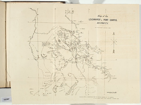 Title: b'Map of the Leichhardt and Port Curtis districts.' | Date: 1859 | Technique: b'photo-lithograph, printed in black ink, from one stone' Title: b'Map of the Leichhardt and Port Curtis districts.' | Date: 1859 | Technique: b'photo-lithograph, printed in black ink, from one stone'