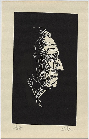 Artist: b'Millward, Clem.' | Title: b'not titled.' | Date: 1956-57 | Technique: b'linocut, printed in black ink, from one block' Artist: b'Millward, Clem.' | Title: b'not titled.' | Date: 1956-57 | Technique: b'linocut, printed in black ink, from one block'