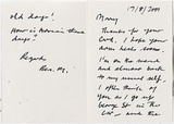 Title: b'Greeting card to Mary Page 2001' | Date: 2001