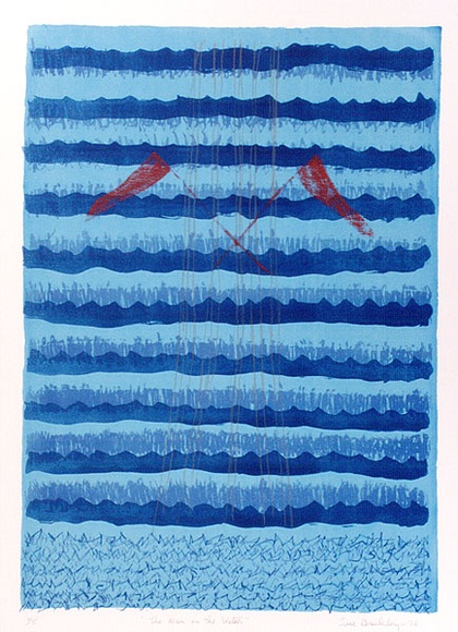 Artist: b'Buckley, Sue.' | Title: b'The man on the waters.' | Date: 1976 | Technique: b'woodcut printed in colour from one block; lithograph, printed in colour, from multiple stones [or plates]' | Copyright: b'This work appears on screen courtesy of Sue Buckley and her sister Jean Hanrahan'