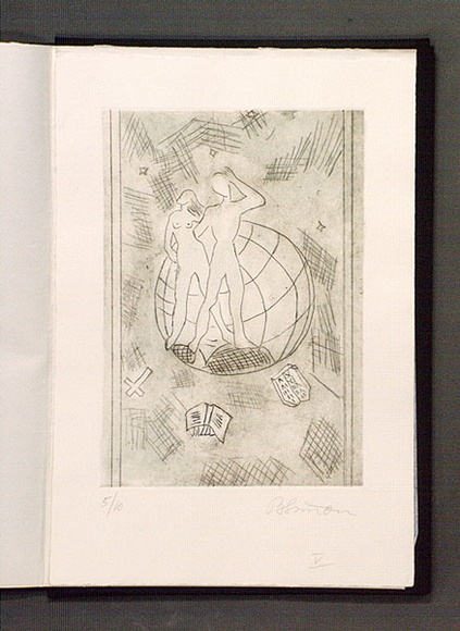 Artist: b'Simon, Bruno.' | Title: b'Tatura dreams V.' | Date: 1941-87 | Technique: b'photo-etching, printed in black, with plate-tone, from one zinc plate, hand-coloured' Artist: b'Simon, Bruno.' | Title: b'Tatura dreams V.' | Date: 1941-87 | Technique: b'photo-etching, printed in black, with plate-tone, from one zinc plate, hand-coloured'