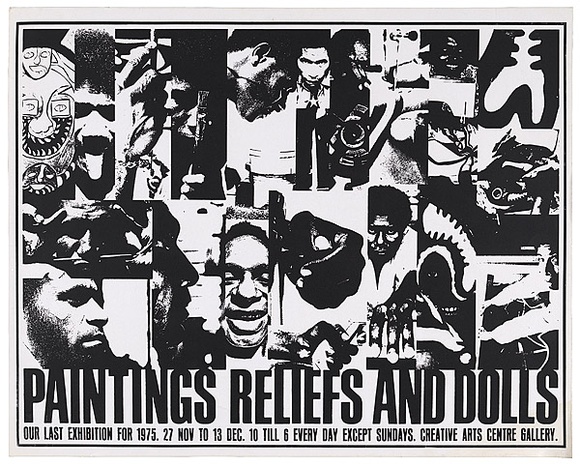 Artist: b'UNKNOWN ARTIST,' | Title: b'Paintings reliefs and dolls our last exhibition for 1975.' | Date: 1975 | Technique: b'screenprint, printed in black ink, from one screen' Artist: b'UNKNOWN ARTIST,' | Title: b'Paintings reliefs and dolls our last exhibition for 1975.' | Date: 1975 | Technique: b'screenprint, printed in black ink, from one screen'