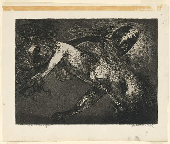 Artist: b'BOYD, Arthur' | Title: b'Double figure with shark head (for Elektra backdrop).' | Date: 1962-63 | Technique: b'etching and aquatint, printed in black ink, from one plate' | Copyright: b'Reproduced with permission of Bundanon Trust' Artist: b'BOYD, Arthur' | Title: b'Double figure with shark head (for Elektra backdrop).' | Date: 1962-63 | Technique: b'etching and aquatint, printed in black ink, from one plate' | Copyright: b'Reproduced with permission of Bundanon Trust'